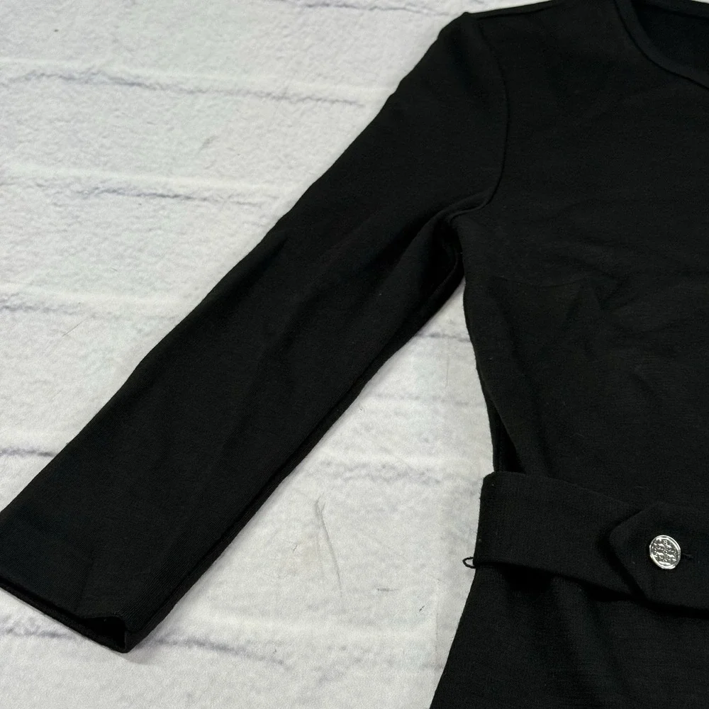 Tory Burch Black Wool Blend Sheath Dress Womens Size 4 Belted Career Office